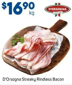 Foodland D'orsogna streaky rindless bacon offer