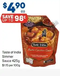 Foodland Taste of india simmer sauce offer