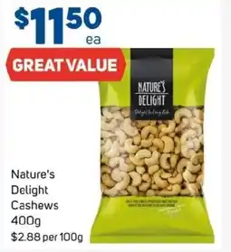 Foodland Nature's delight cashews offer