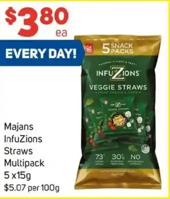Foodland Majans infuzions veggie straws offer