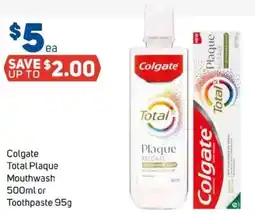 Foodland Colgate total plaque mouthwash offer