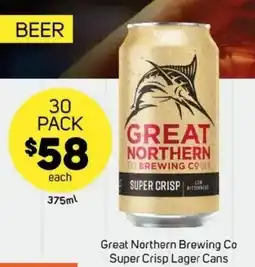 Foodland Great northern brewing co super crisp lager cans offer