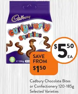 Foodworks Cadbury chocolate bites or confectionery offer