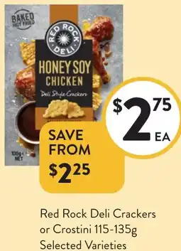Foodworks Red rock deli crackers or crostini offer