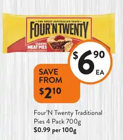 Foodworks Four 'n twenty traditional pies offer