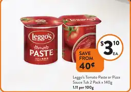 Foodworks Leggo's Tomato Paste or Pizza Sauce Tub offer