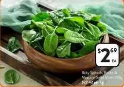 Foodworks Baby Spinach, Rocke & Mesculin Salad Mixes offer