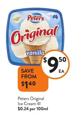 Foodworks Peters Original Ice Cream offer
