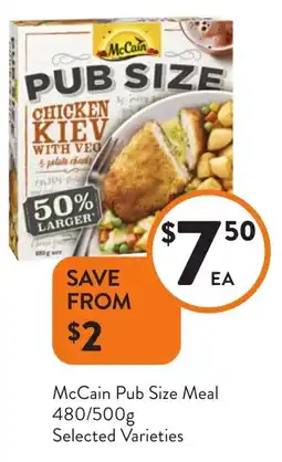 Foodworks McCain Pub Size Meal offer