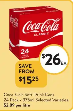 Foodworks Coca-Cola Soft Drink Cans offer