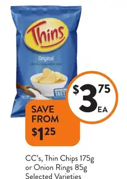 Foodworks CC's, Thin Chips or Onion Rings offer