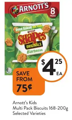 Foodworks Arnott's Kids Multi Pack Biscuits offer