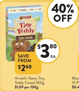 Foodworks Arnott's Teeny Tiny Teddy Cereal offer