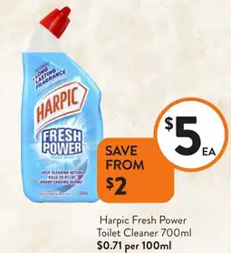 Foodworks Harpic Fresh Power Toilet Cleaner offer