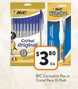 Foodworks BIC Correction Pen or Cristal Pens offer