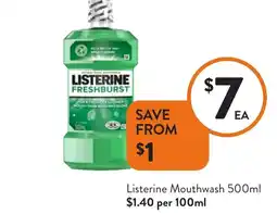 Foodworks Listerine Mouthwash offer