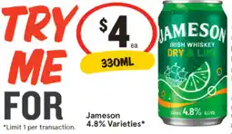 IGA Liquor Irish whiskey dry & lime offer