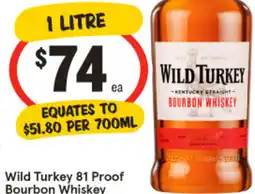 IGA Liquor Wild Turkey 81 Proof Bourbon Whiskey offer