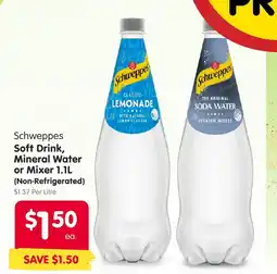 Spar Schweppes Soft Drink, Mineral Water or Mixer offer