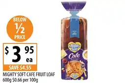 Supabarn Mighty soft cafe fruit loaf offer