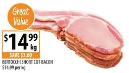 Supabarn Bertocchi short cut bacon offer