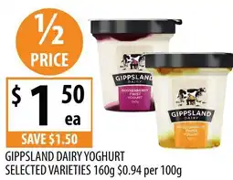 Supabarn GIPPSLAND DAIRY YOGHURT offer