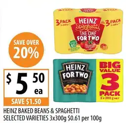 Supabarn HEINZ BAKED BEANS & SPAGHETTI offer