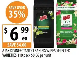 Supabarn Ajax disinfectant cleaning wipes offer
