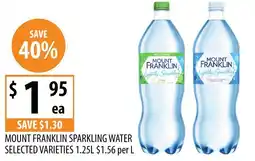 Supabarn Mount franklin sparkling water offer