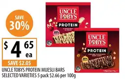 Supabarn Uncle tobys protein muesli bars offer