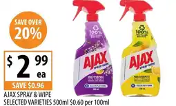 Supabarn Ajax spray & wipe offer