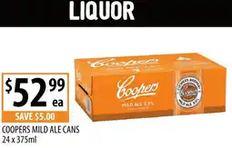 Supabarn Coopers mild ale cans offer