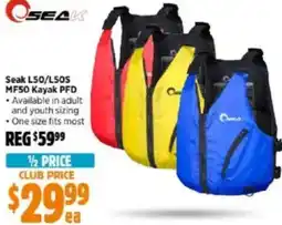 Anaconda Seak L50/L50S MF50 Kayak PFD offer