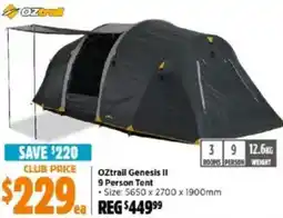 Anaconda OZtrail Genesis II 9 Person Tent offer
