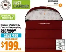 Anaconda Ringers Western XL Canvas Sleeping Bag offer
