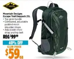 Anaconda Mountain Designs Escape Trail Daypack offer