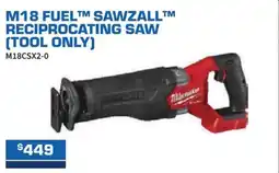 Burson Auto Parts M18 fuel™m sawzall™ reciprocating saw (tool only) offer