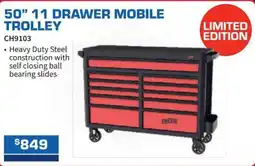 Burson Auto Parts 50" 11 drawer mobile trolley offer