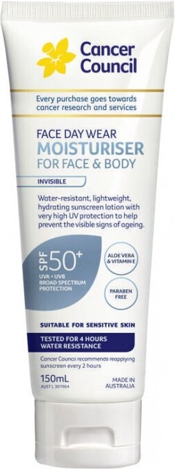 Cancer Council Facial Moisturiser Water Resistant SPF50+ 150mL**