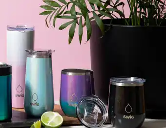 Swig skinny tumbler with stainless steel straw