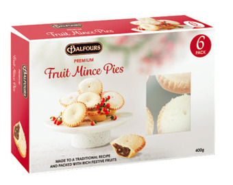 Balfours premium christmas fruit mince pies 6 pack 400g