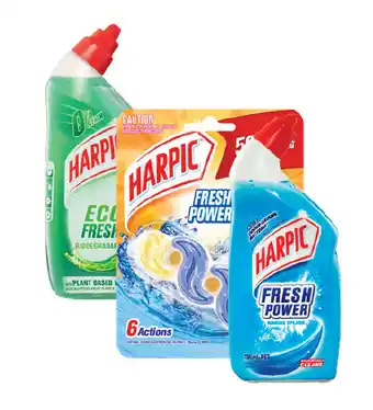 Drakes Harpic eco fresh toilet cleaner 500ml, fresh power toilet cleaner 700ml or fresh power in the bowl toilet cleaner 39g offer
