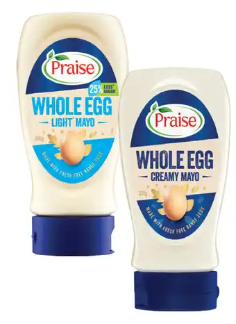 Drakes Praise free range whole egg mayonnaise squeeze 335g-380g offer