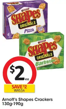 Coles Arnott's Shapes Crackers offer