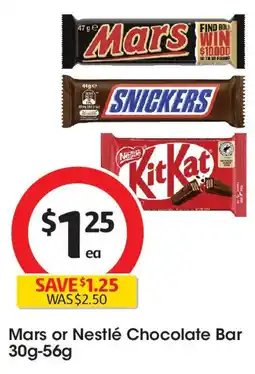 Coles Mars or Nestlé Chocolate Bar offer