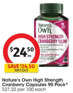 Coles Nature's Own High Strength Cranberry Capsules offer