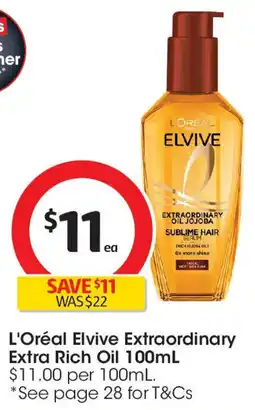 Coles L'Oréal Elvive Extraordinary Extra Rich Oil offer