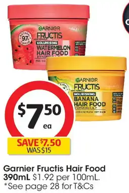 Coles Garnier Fructis Hair Food offer