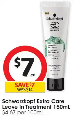 Coles Schwarzkopf Extra Care Leave In Treatment offer