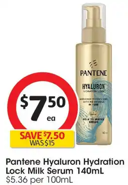 Coles Pantene Hyaluron Hydration Lock Milk Serum offer